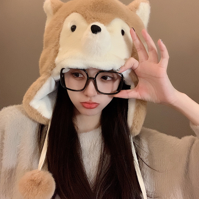 Meetsunny dibujos animados Husky sombrero lindo chica sombrero Internet celebridad mismo estilo oído protección caliente sombrero