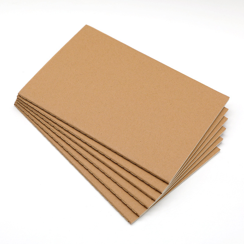 Cross-Border Simple A5 Kraft Paper Notebook 6-Pack Horizontal Blank Grids Dot Matrix Inner Pages Stitched Notebook Can Be Customized
