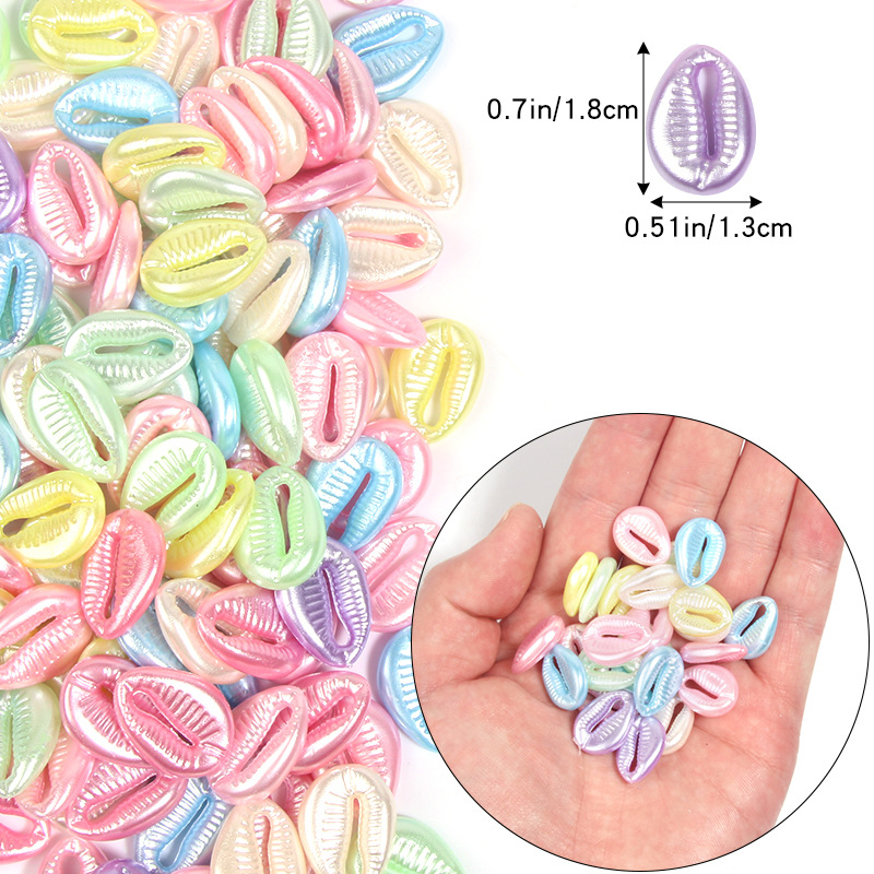 Acrílico color claro brillante dibujos animados nacarados colgante de concha colgante con cuentas accesorios de pulsera de bricolaje joyería al por mayor