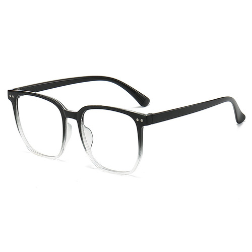 New Retro Eyeglass Frames with Anti-Blue Light and Color-Change Lenses, Plain Glasses, Minimalist Large Frames, Fashionable and Artistic Plain Glasses