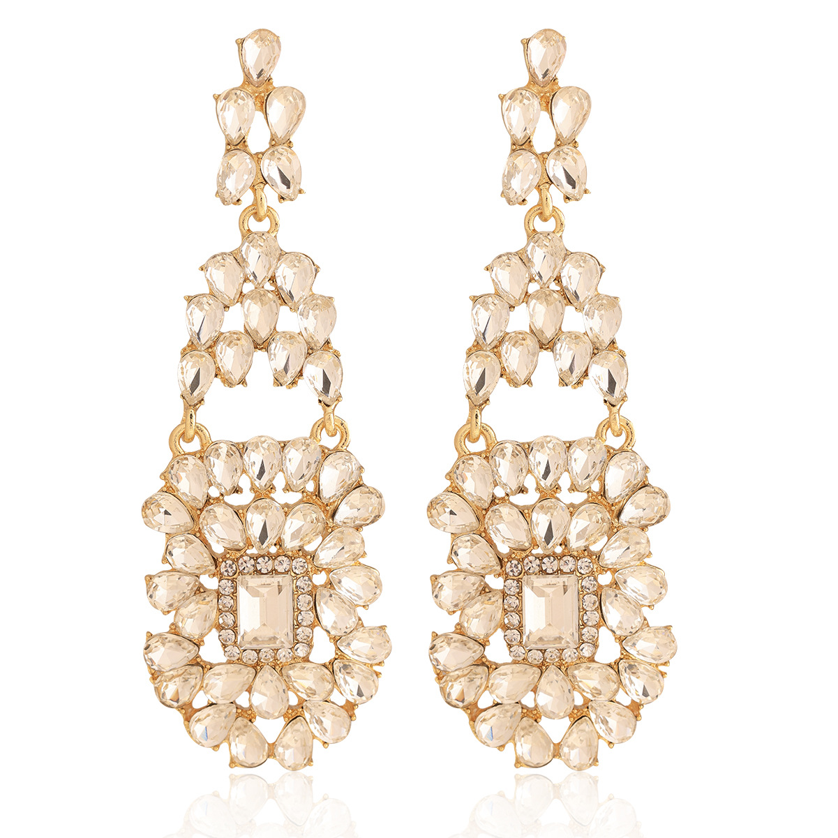 26g Weight Alloy Ear Needle Material Zircon Inlay Material Drop Earrings Classification 1 Pair Quantity Holiday, Daily Occasion Alloy Material Water Droplets Pattern Spring&Summer Season Women's Gender Inlay Design Vacation, Classic Style Style 1 Pair Vacation Classic Style Water Droplets Inlay Alloy Zircon Drop Earrings 1