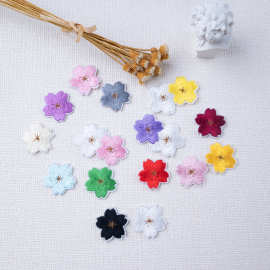 新款电脑绣花标樱花多色补丁贴箱包配饰刺绣服装辅料跨境货源布贴