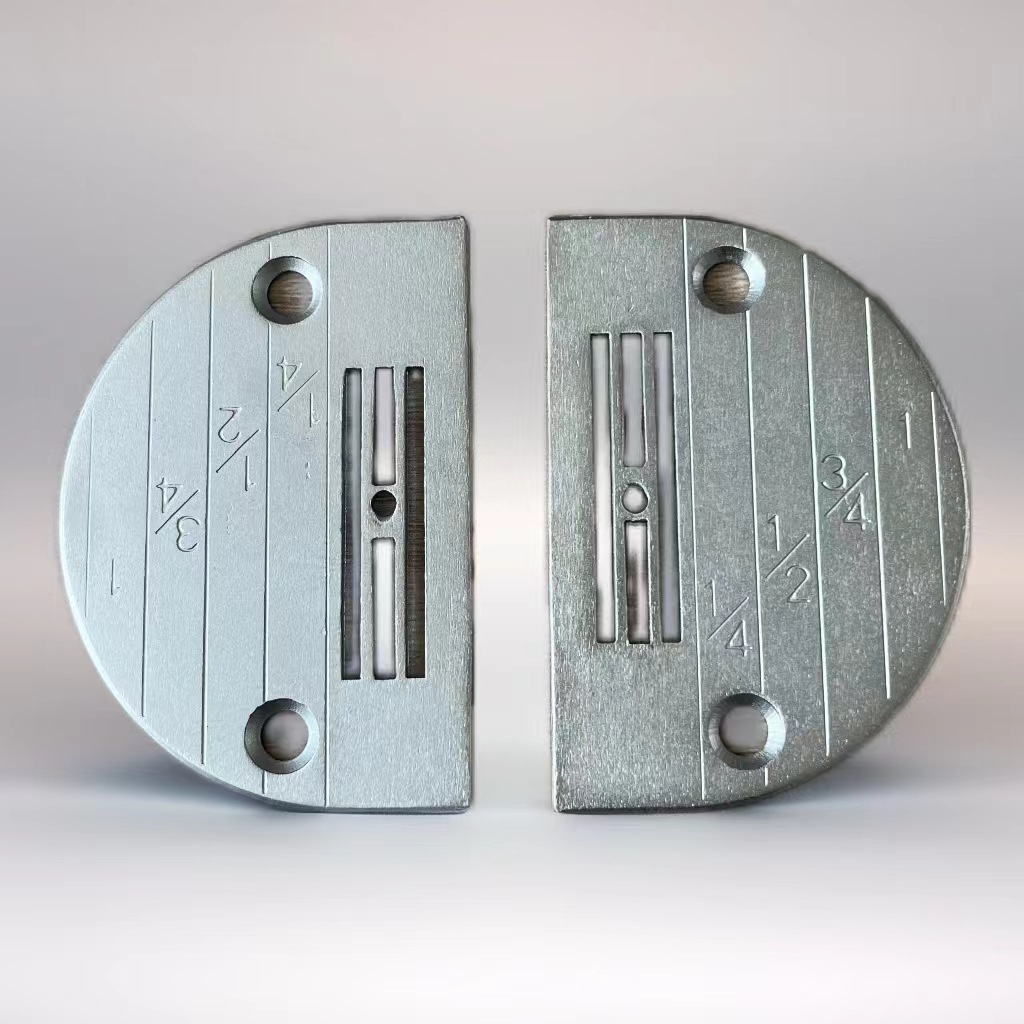 平车针板 工业缝纫机E型针板 E24全钢加硬带刻线厚薄料针板孔