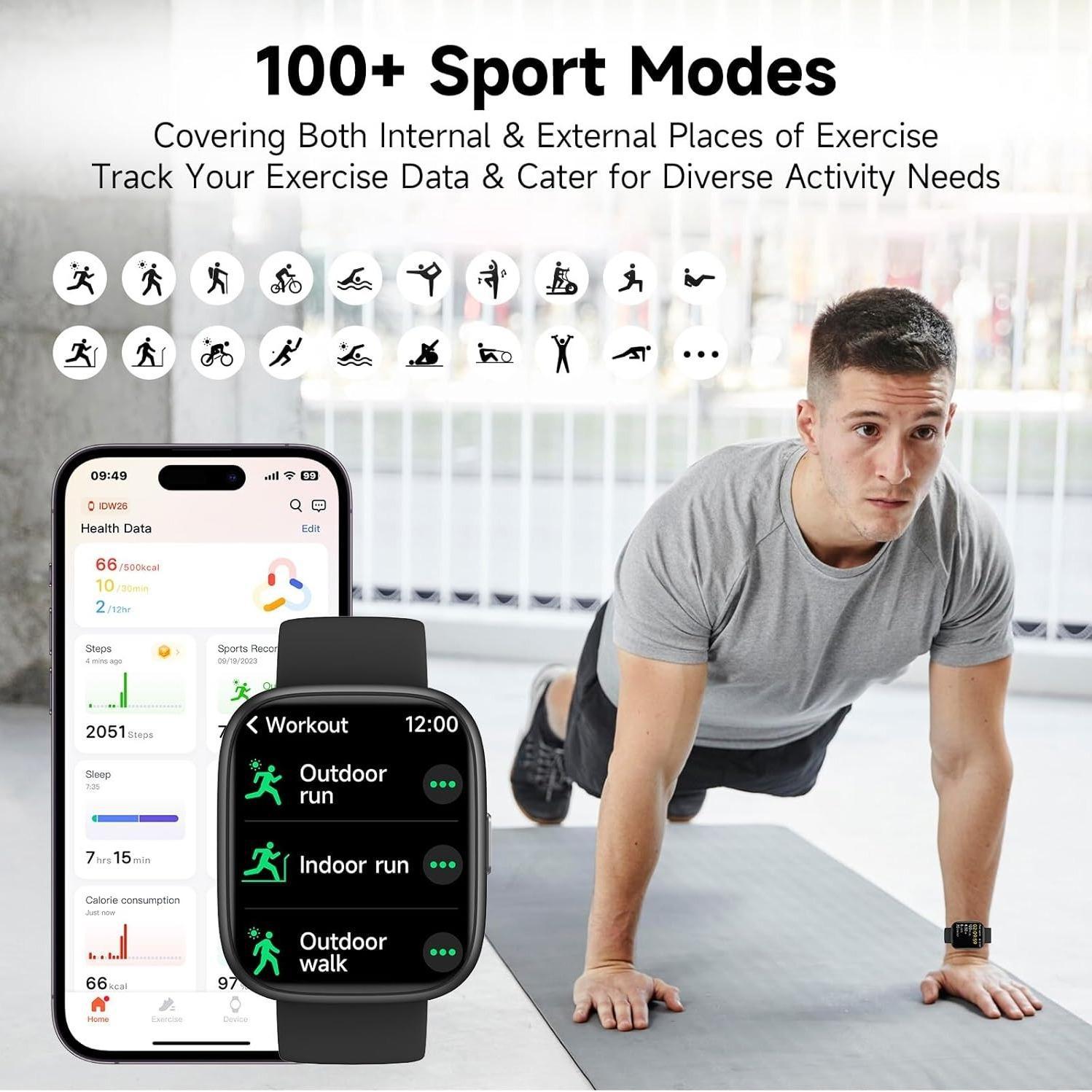 New Cross-border Idw26 Women's Smartwatch 1.85inch AMOLED Screen Bluetooth Call Health Monitoring Sports_voghion.com