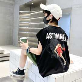 男童夏装批发新款中大童儿童灌篮高手男孩时尚夏季背心无袖薄款潮