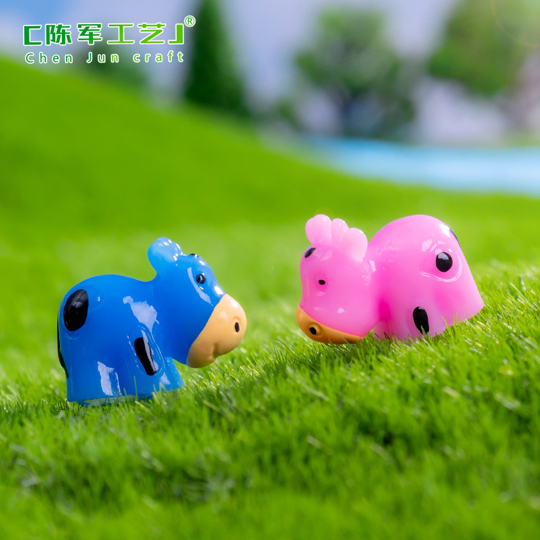 Bò sữa nhỏ mini, trang trí vườn cây chậu rêu, tiểu cảnh dễ thương sáng tạo (z-CJ-1083)