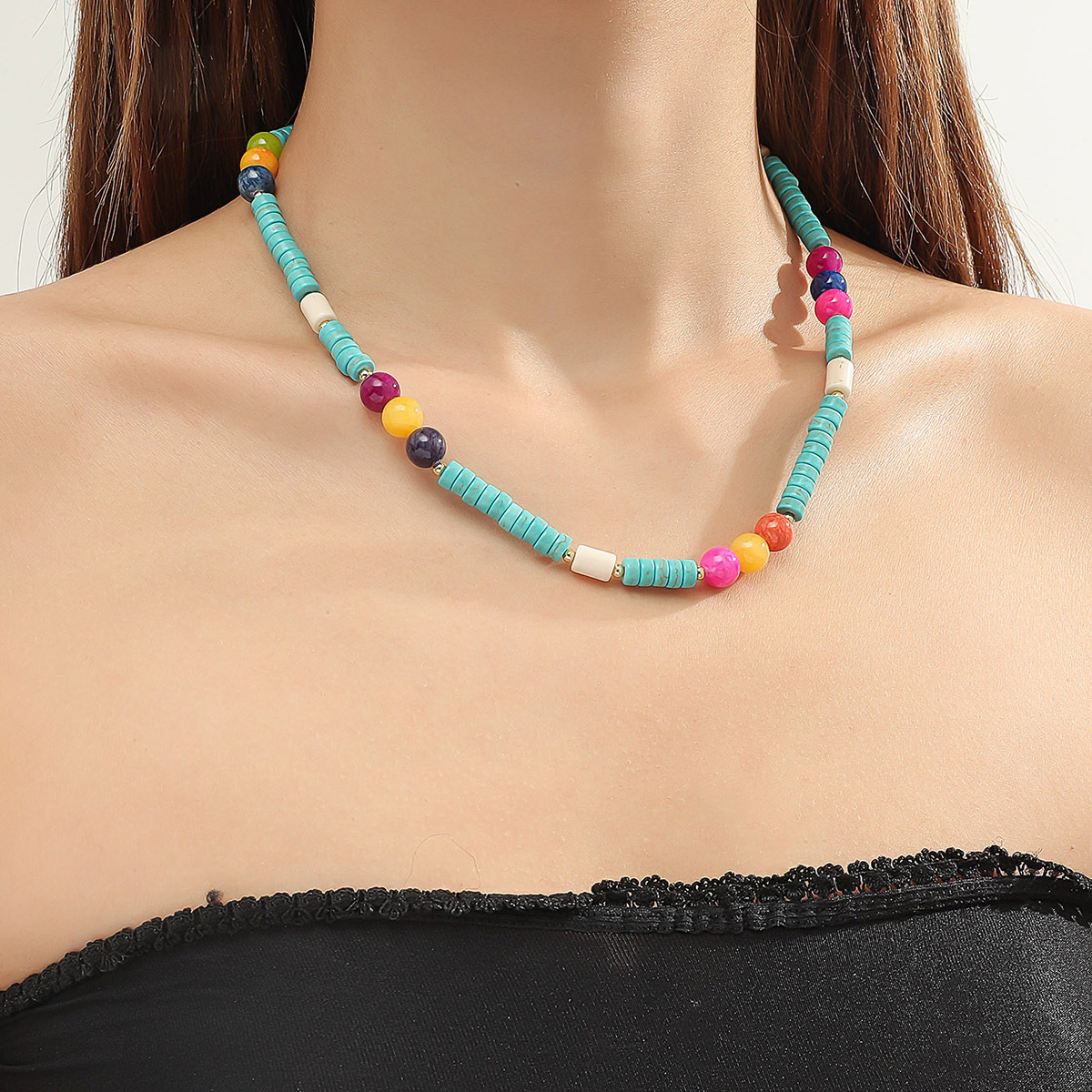 necklace for women, high end color beaded necklace for women, niche design, light luxury ins coral necklace_voghion.com