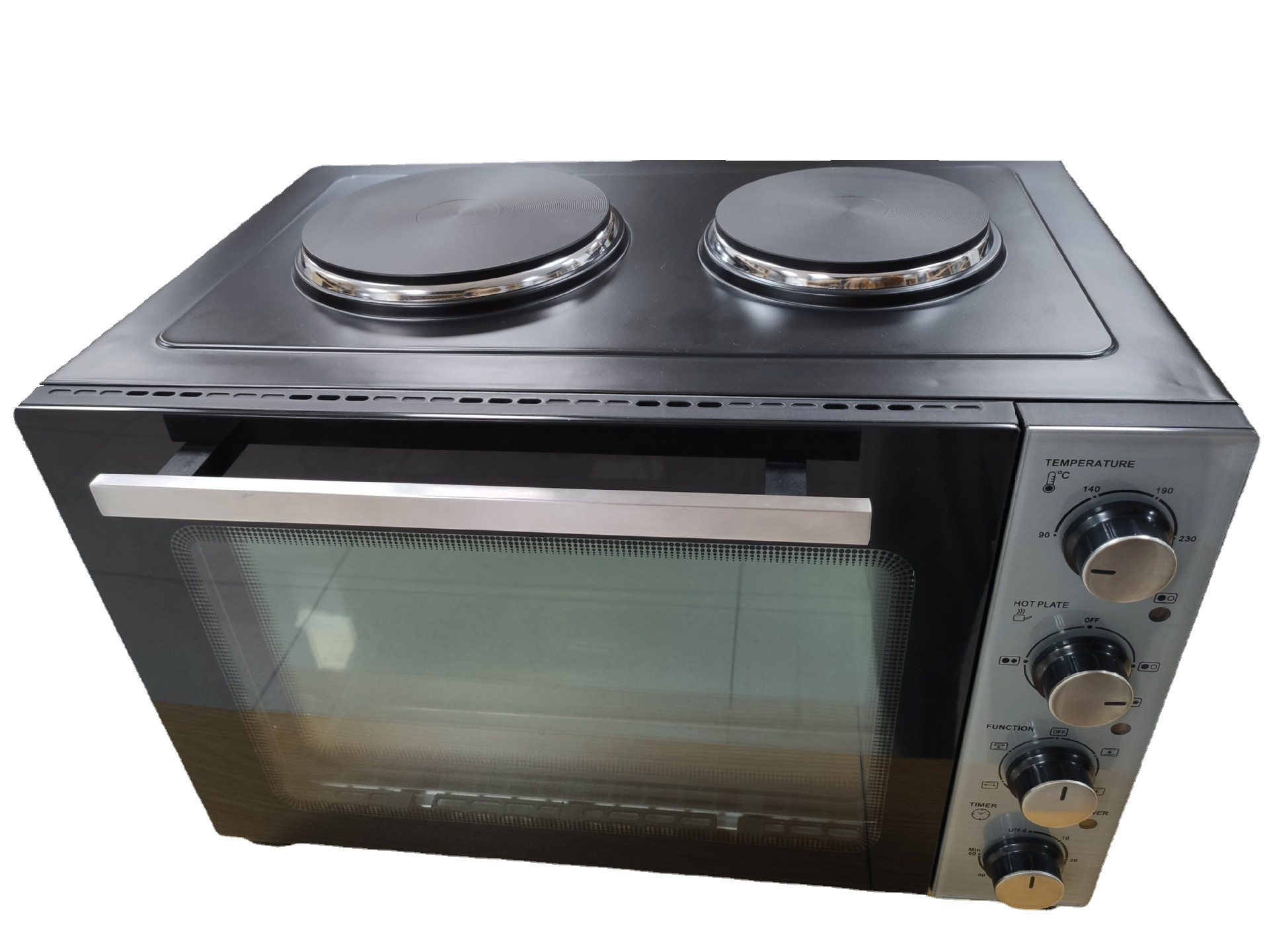 Horno Wei Jin horno doméstico doble horno eléctrico visualizado todo en uno 48 litros gran capacidad fábrica de horno eléctrico