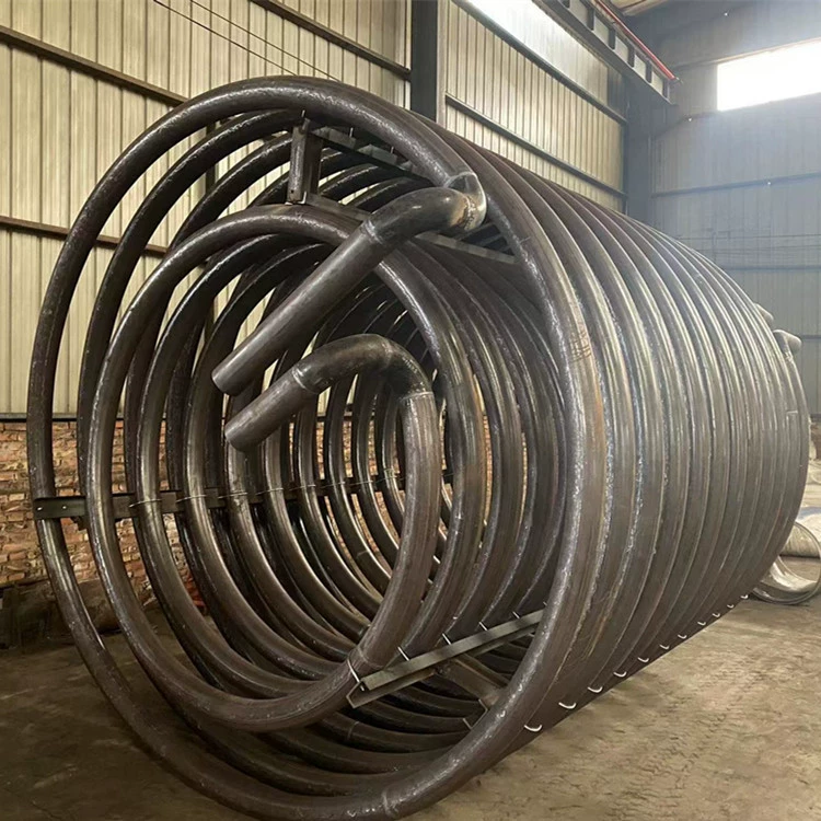 Теплообменник для котла, двухслойный бесшовный спиральный теплообменник типа «москитная спираль» DN50 для термального масла