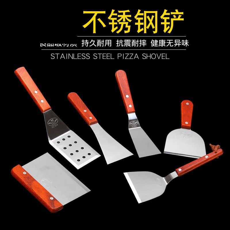 Huevos hamburguesas pala de cocina pala de hierro plateas de acero inoxidable filete de acero inoxidable sopa de pizza pizzas herramientas de panquequeques
