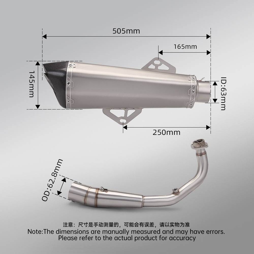 Motorcycle scooter modification suitable for NSS350 Forza 350 front exhaust pipe and rear silencer set