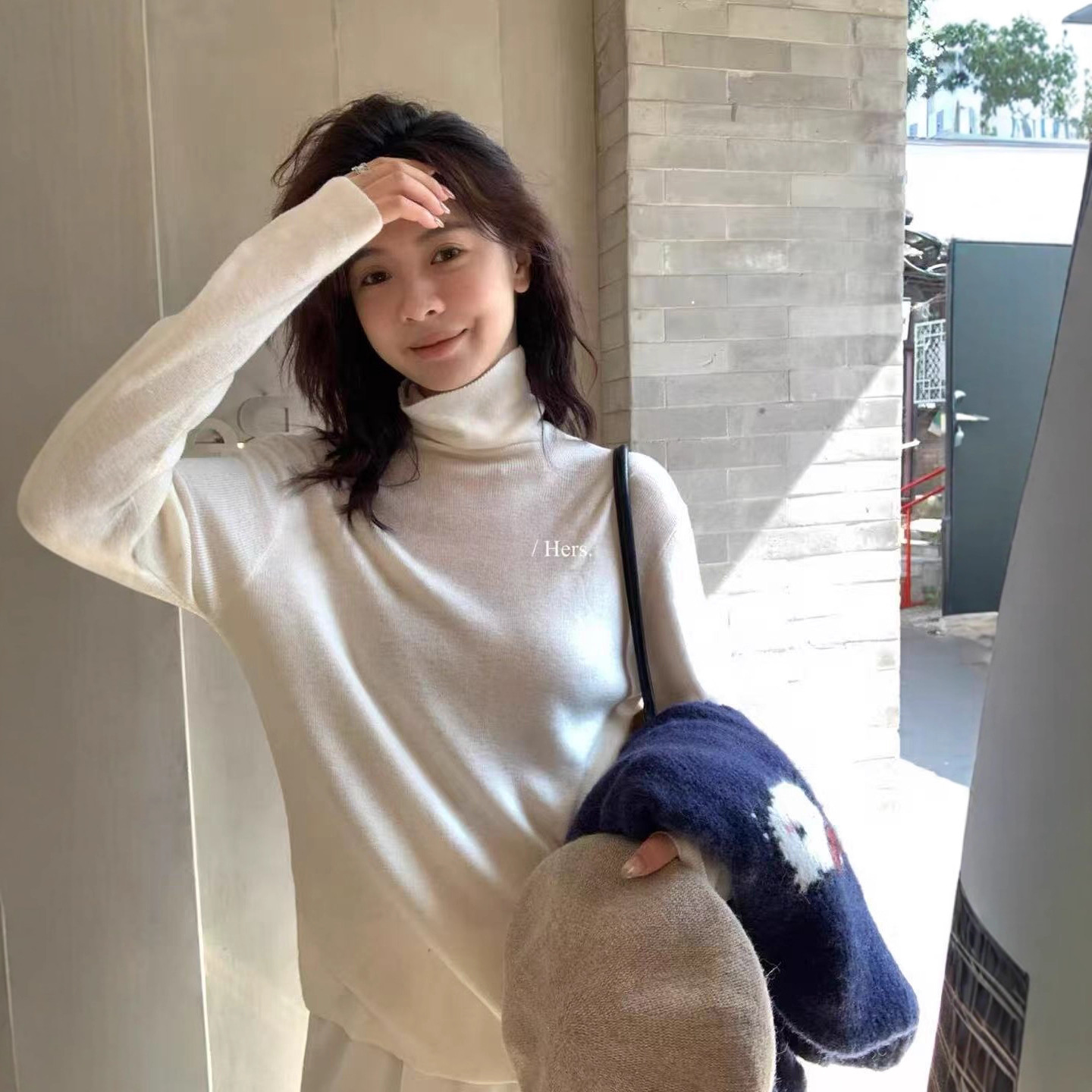 预61233秋冬必备-高领款小羊绒针织打底-不退换