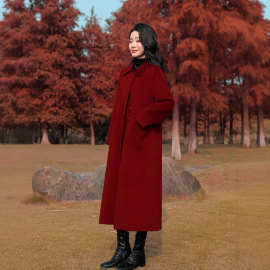 双面羊绒大衣女中长款2025秋冬新款显瘦宽松气质羊毛呢子外套高端