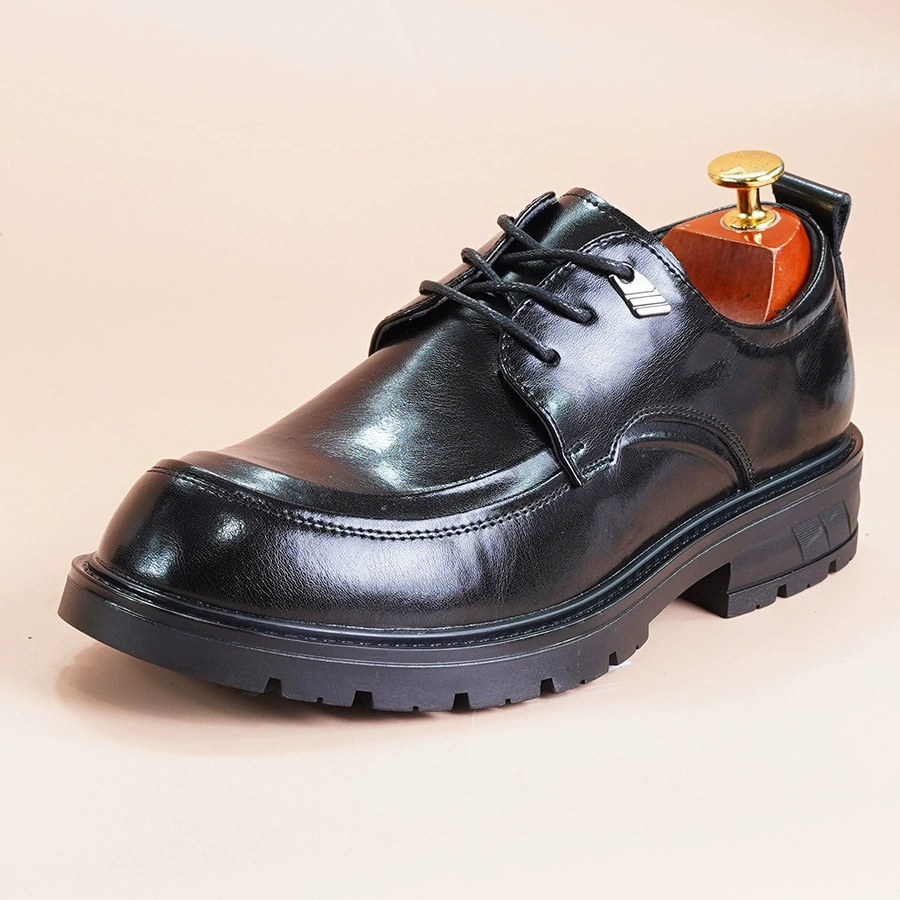 Кожаная обувь мужской 2025 новый весенний и осенний бизнес бычий ручная кожаная обувь с толстым дном