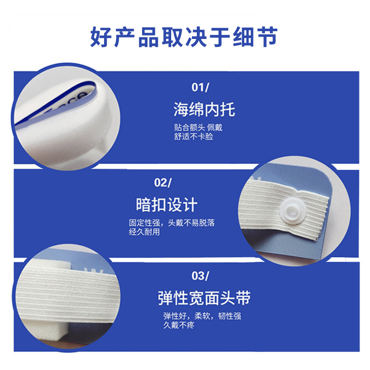 Máscara de aislamiento protectora no médica Hoja de PET resistente a altas temperaturas Accesorios antiespuma Superficie protectora transparente desechable de doble cara