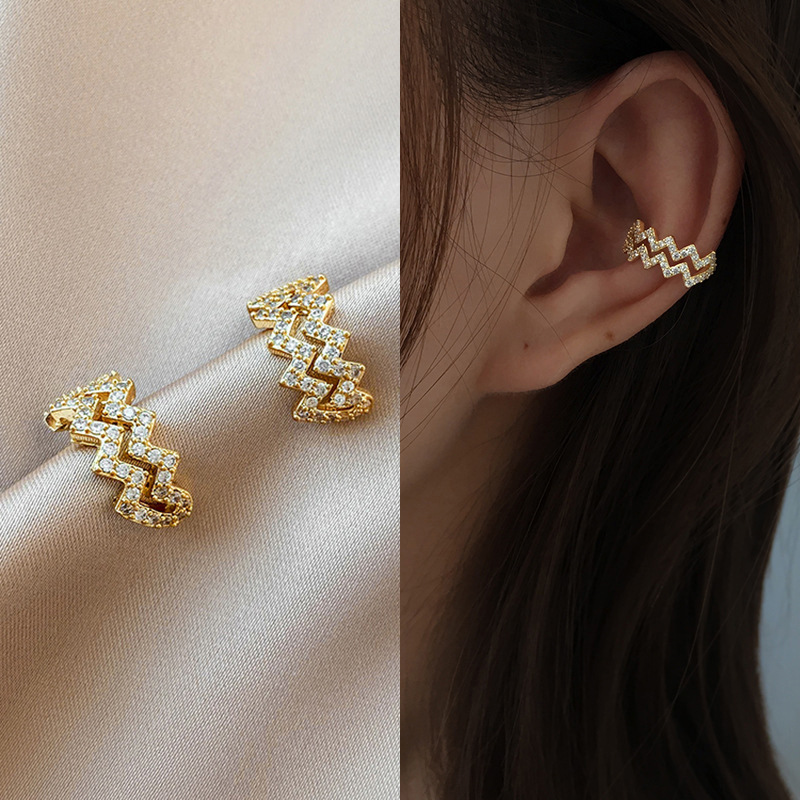 8g Weight Zircon Inlay Material Ear Studs Classification 1 Piece Quantity Daily Occasion Copper Material U Shape Pattern Women'S Gender Plating Design Fashion Style Fashion U Shape Copper Plating Zircon Women's Ear Studs 1 Piece 27