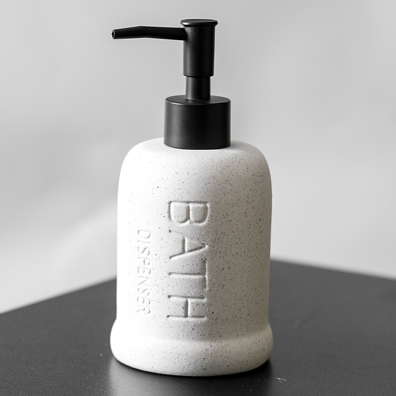 Botella de loción de cerámica de baño de hotel, botella dividida, champú a presión, gel de ducha, loción de manos, acondicionador, botella vacía