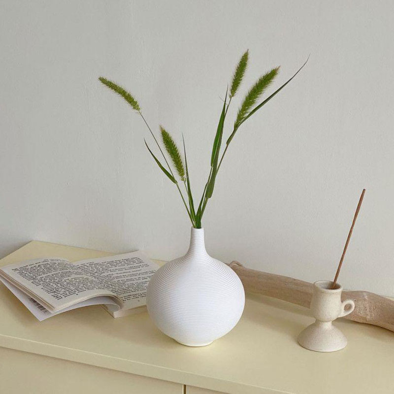 Nórdico ins estilo silencioso florero blanco creativo sala de entrada gabinete del vino cerámica artesanía decoración hogar