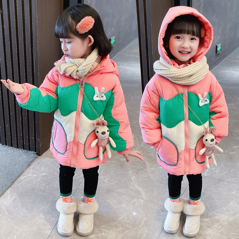 女童棉衣外套2021年冬裝新款大童面包服洋氣兒童冬季加厚羽絨棉服