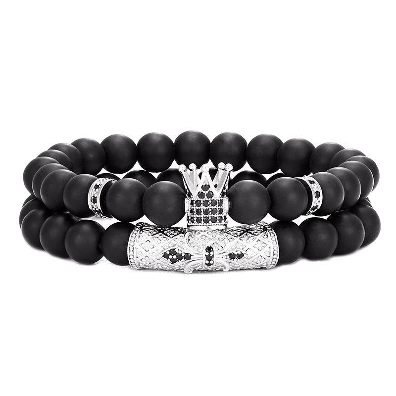 Daily, Party Occasion Hip-Hop Geometric Crown Glass Unisex Bracelets