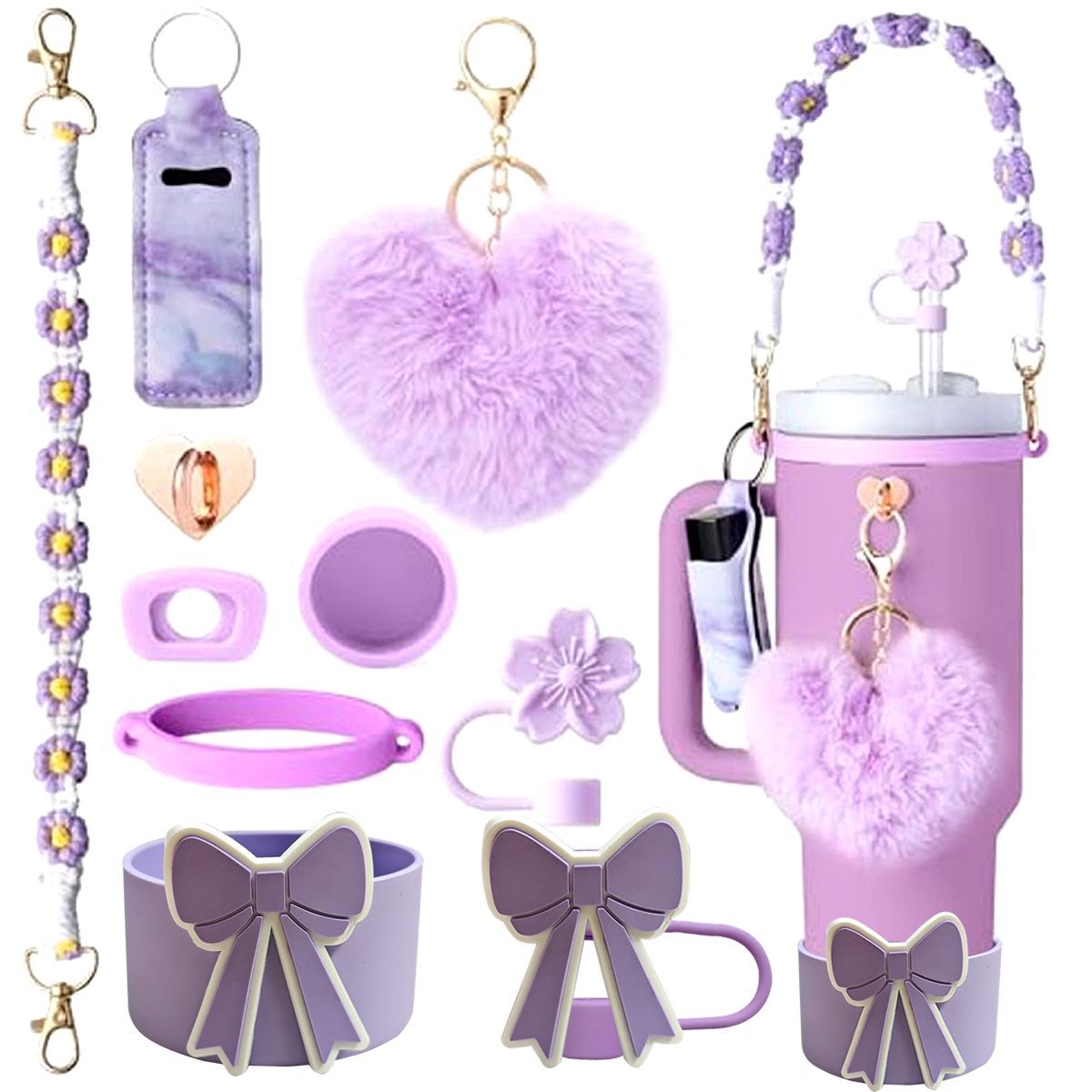 Accesorios de Amazon Stanley 40oz tejido corda de mano flor nudo gorra de paja cubierta taza colgante de pelo