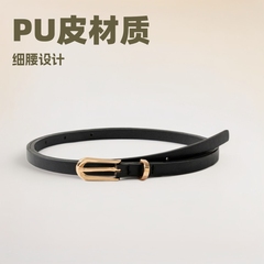 韓国版の新しい工場直販マルチカラーPUレザー合金細いベルトレディースファッションベルト[代行ステッカーXiyinラベル]