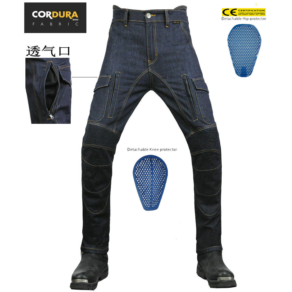 VOLERO K-2 pantalones vaqueros de la motocicleta de los hombres de cuatro estaciones de la motocicleta pantalones anti-caída kaudura equipo de protección de silicona