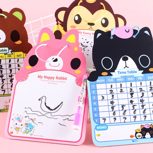 Children's erasable drawing board animal cartoon whiteboard boys and girls kindergarten gift double-sided graffiti drawing writing board