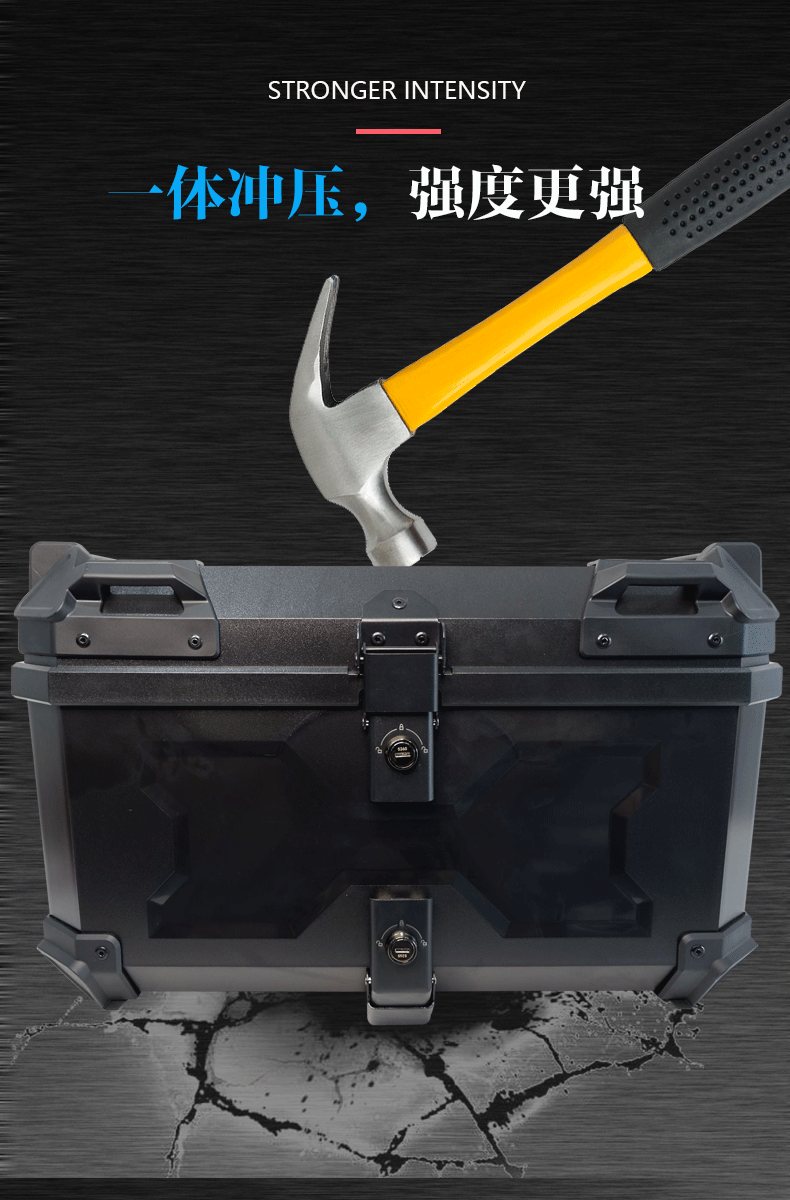 Motorcycle Trunk with Large Capacity, Waterproof, Anti-Theft, Anti-Fall, Sturdy and Durable, Suitable for Many Different Models