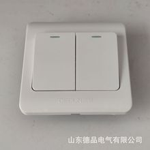 德顿B6工程家装暗装墙壁开关插座面板 二双开单双控大板开关厂家