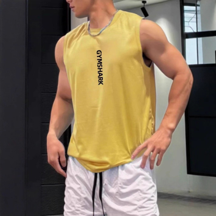 Gymshark Cross-Border New Muscle Shark Fitness Vest Men's Quick-Drying Breathable Sports Cycling Sleeveless T-Shirt