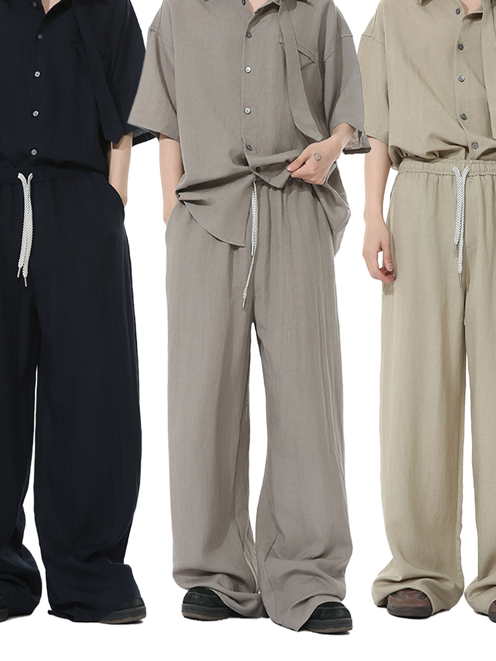 MTLCLOTHES Hombres| Nuevo diseño coreano de corbata de empalme de personalidad alta sensación de color sólido moda de traje casual