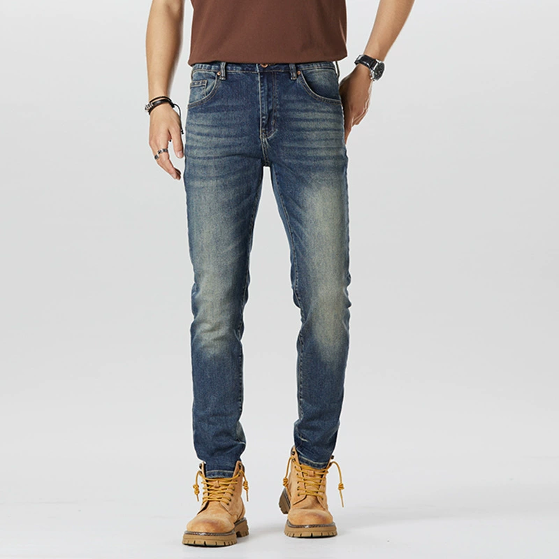 Осенний ретро тренд джинсы, повседневные брюки, американский стиль, slim fit