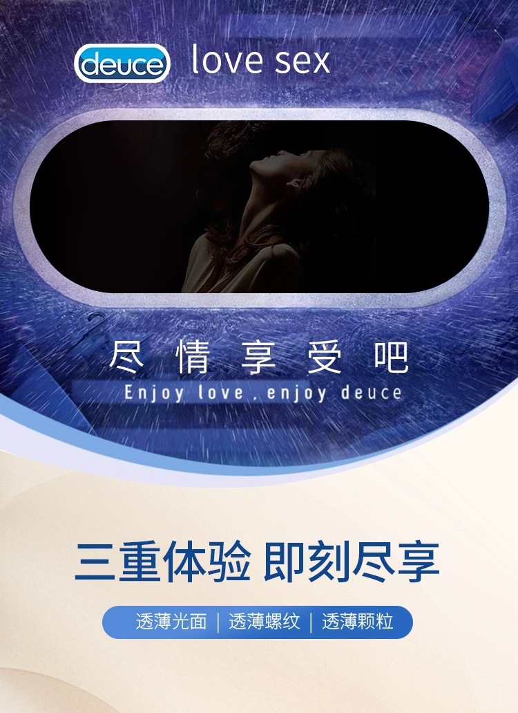 Platinum Dous Ultra-Thin Latex Condoms with Textured Threads and Hyaluronic Acid, Medium, 3 or 10 Pack — detail image 1