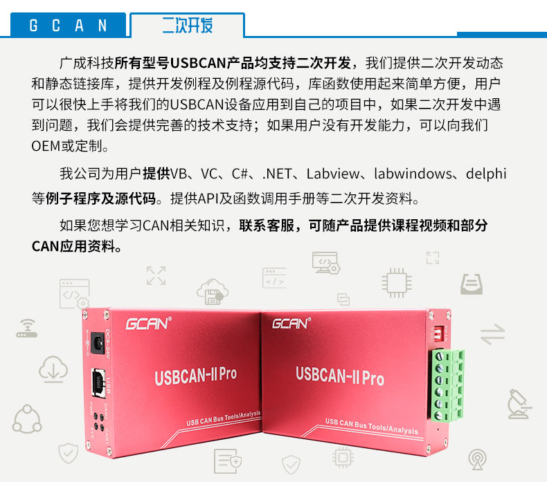 【广成科技】USB CAN分析仪CAN转USBCAN卡双路CAN盒USBCAN-IIPro-阿里巴巴
