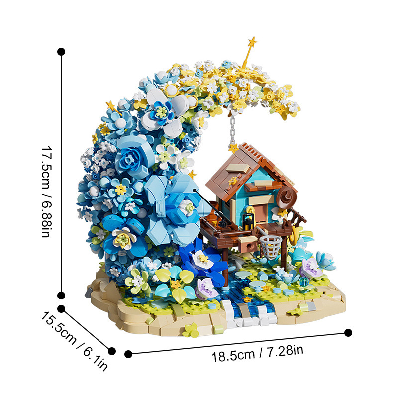 【メーカー直送】ゴッホの月光の花の家 積み木 ローズブーケ DIY 同型 女性教師向け ホリデーギフト|undefined