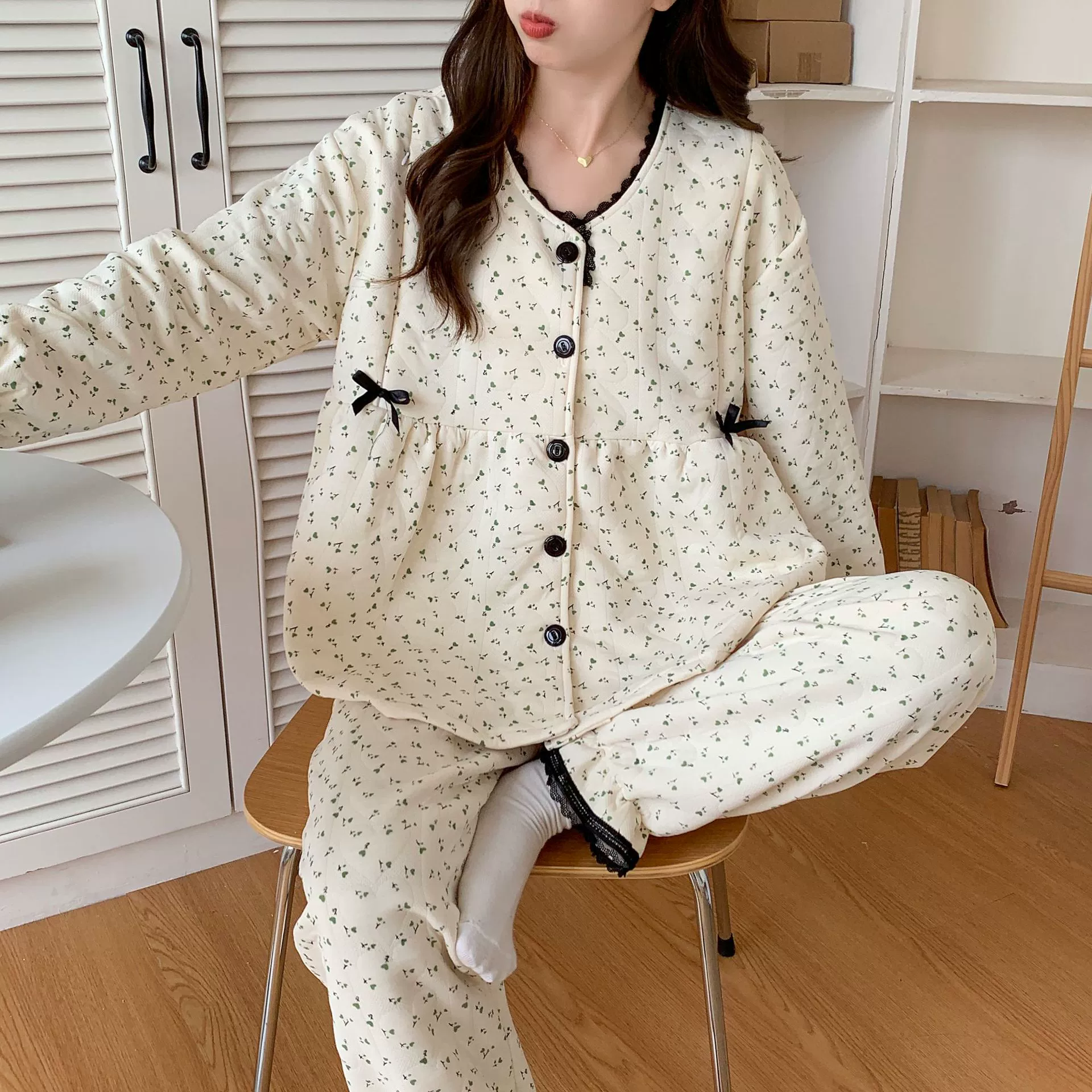 Demi-season postpartum pijama for pregnant for breastfeeding, set