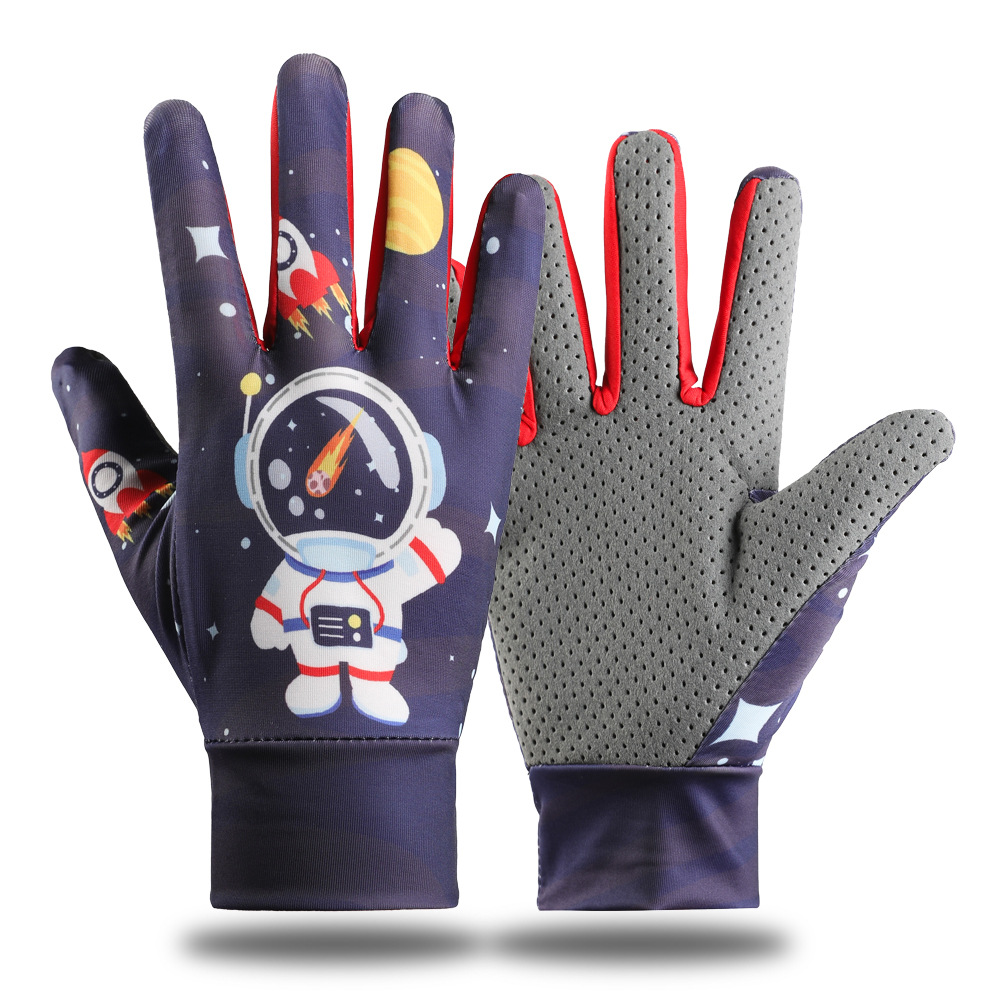 Guantes de equitación para niños dedo largo Delgado verano protección solar niños dibujos animados patinaje sobre ruedas coche deportivo niños y niñas guantes