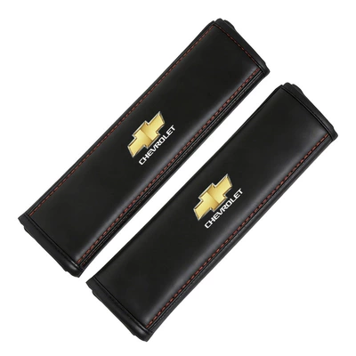 Leather Safety Belt Protector Anti-Neck — Seat belt shoulder pad - double-line-shoulder-pads-chevrolet