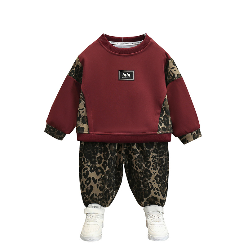 6225 Traje para niño 2024 Otoño Nuevo bebé Suéter para niño pequeño y mediano Traje de dos piezas para niños Deportes Net Red