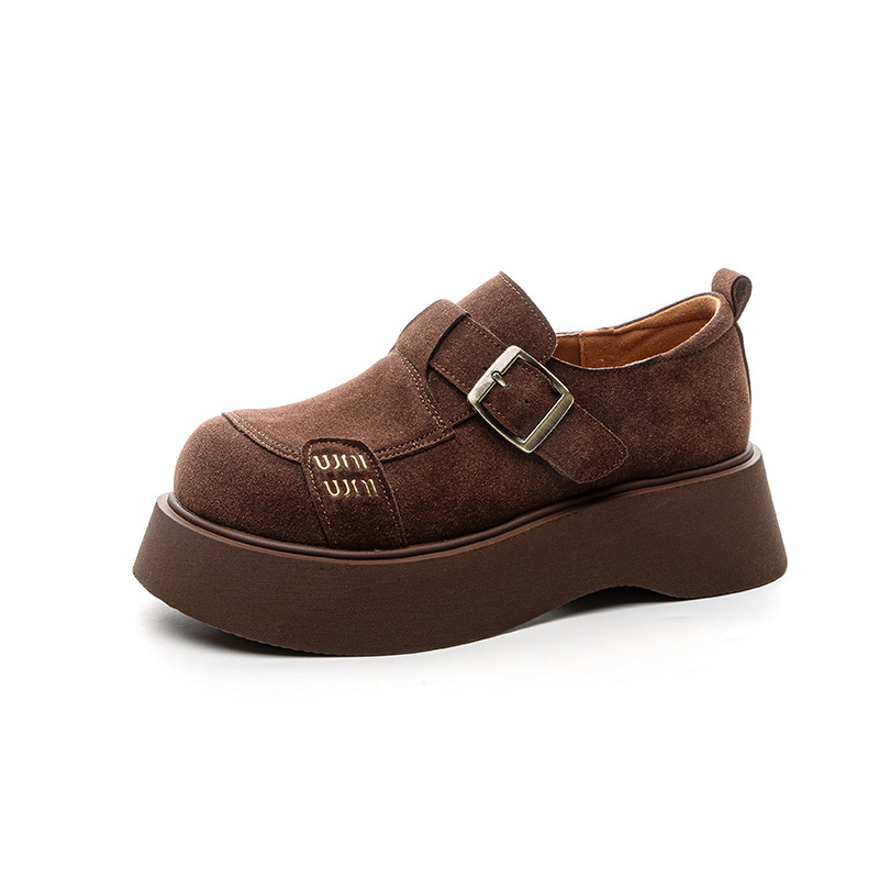 Women's 2025 New Korean Style Thick Sole Height Increasing Big Head Shoes Slip-On Small Stature Casual_vogvips.com
