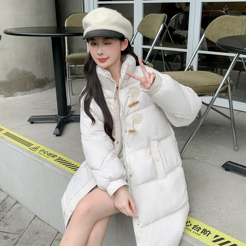 Long down jacket, winter cute warm jeans, Korean style, mid-length, 2024 years, for teenagers