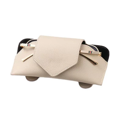 Refueling Card Holder Car Sunglasses – Car Glasses Clip/Bill Clip - beige