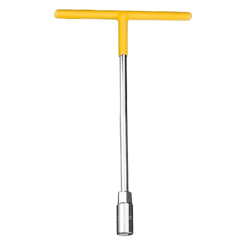 Llave en forma de T de acero al cromo vanadio genuino, enchufe hexagonal extendido en forma de T, herramienta de llave de tubo con mango recubierto de goma manual multifuncional