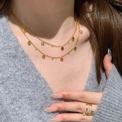 軽くて豪華なファッションの虹のキャンディーの碧璽のブレスレットの泡は英のカラフルなフリンジネックレスのドーパミンの宝の指輪に落ちます。