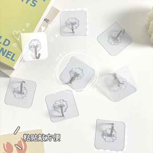 Transparent hook without drilling adhesive strong invisible hook with hook acrylic hook for bathroom and kitchen