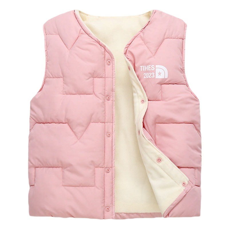 2026 Autumn and Winter New Children's down Cotton Vest for Boys and Girls, Baby Fleece Cotton Vest, Small, Medium, and Large Children's Sleeveless Jacket