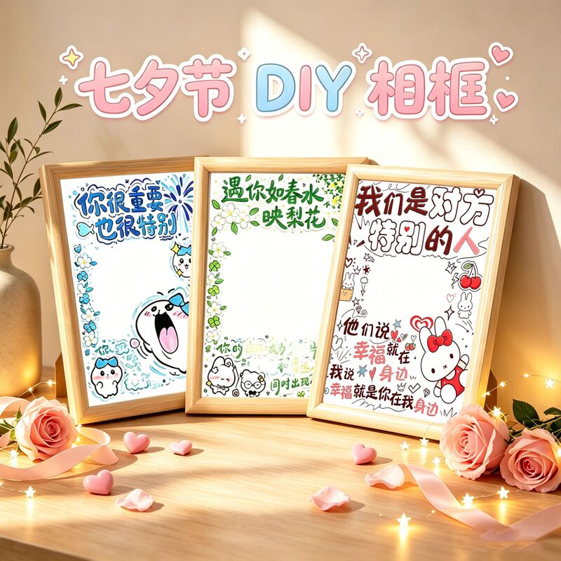 Valentine's Day gift, Qixi Festival photo frame, gift for boyfriend or girlfriend, handwritten DIY love message, creative commemorative item for couples Valentine's Day gift, Qixi Festival photo frame, gift for boyfriend or girlfriend, handwritten DIY love message, creative commemorative item for couples