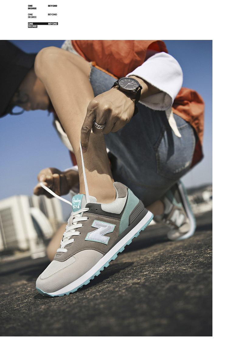 Giày sneaker nữ chạy bộ mesh thoáng cổ điển phong cách Balance 574 — 574 xanh hải quân chi tiết 18