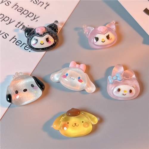 Cartoon animation three-dimensional patch mobile phone case DIY sticker cartoon hairpin accessories creative hand account flower piece refrigerator sticker